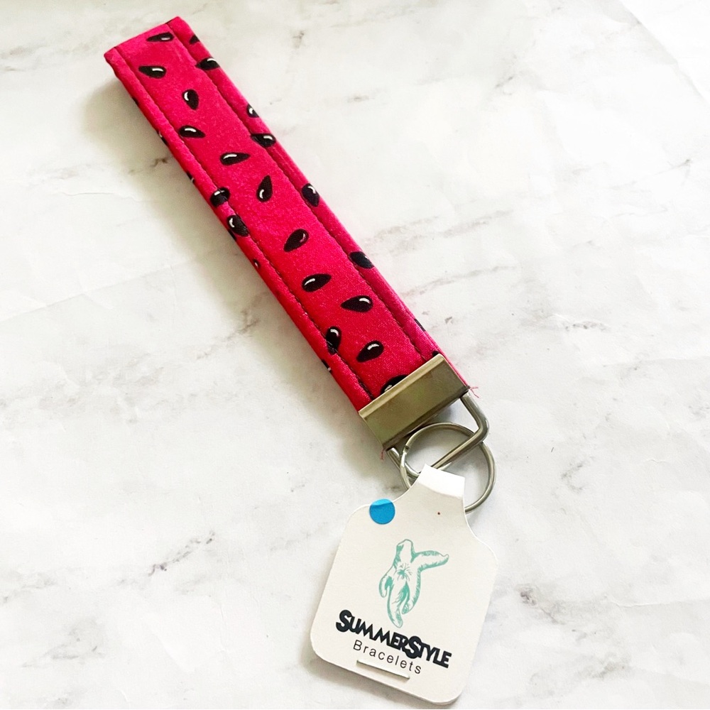 Watermelon Seeds Wristlet Keychain